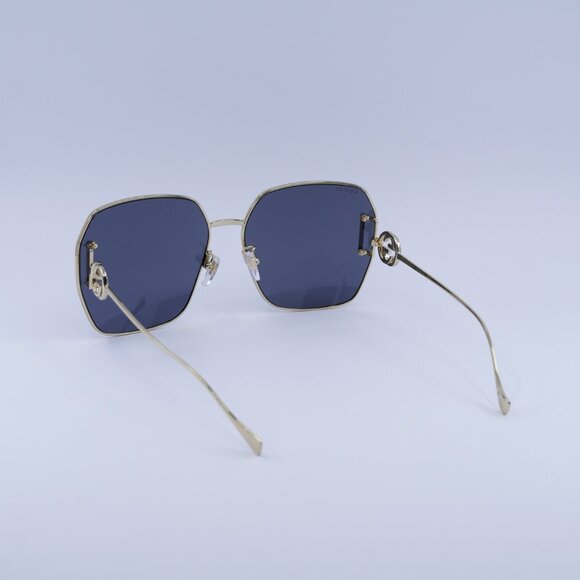 Gucci GG1207SA 002 Sunglasses Gold Square Frame, Grey Lenses main image 10